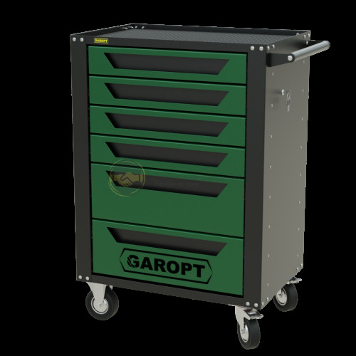 Тележка инструментальная Garopt серия High 6 ящиков доводчики зеленая