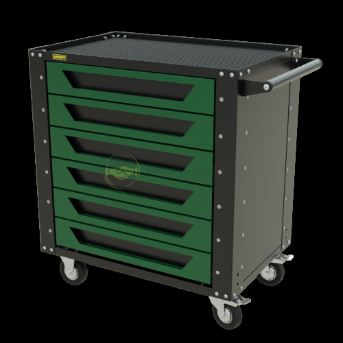 Тележка инструментальная Garopt серия Low-cost 6 ящиков зеленая